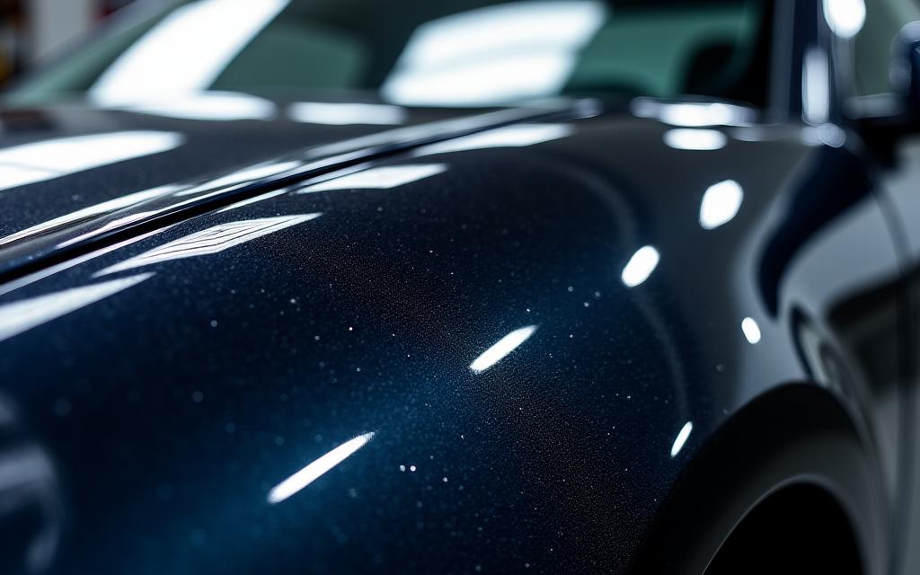 After paint correction showing removal of swirl marks