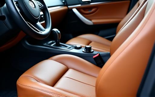 Pristine leather car seats after deep cleaning.